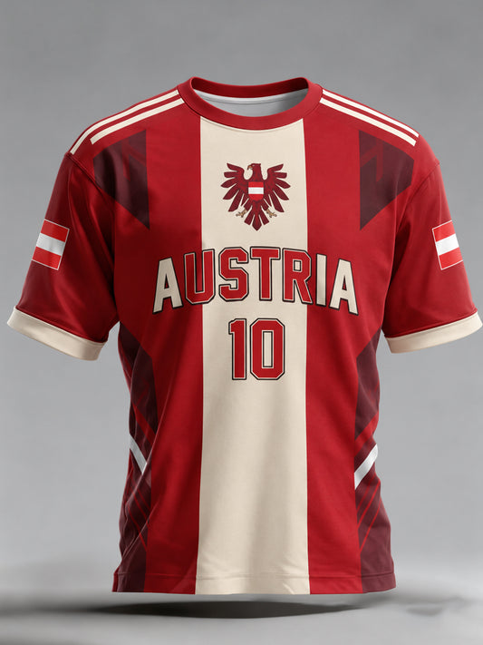 Herren Österreichi scher Fußball Jubelelement Kunstdruck T-Shirt