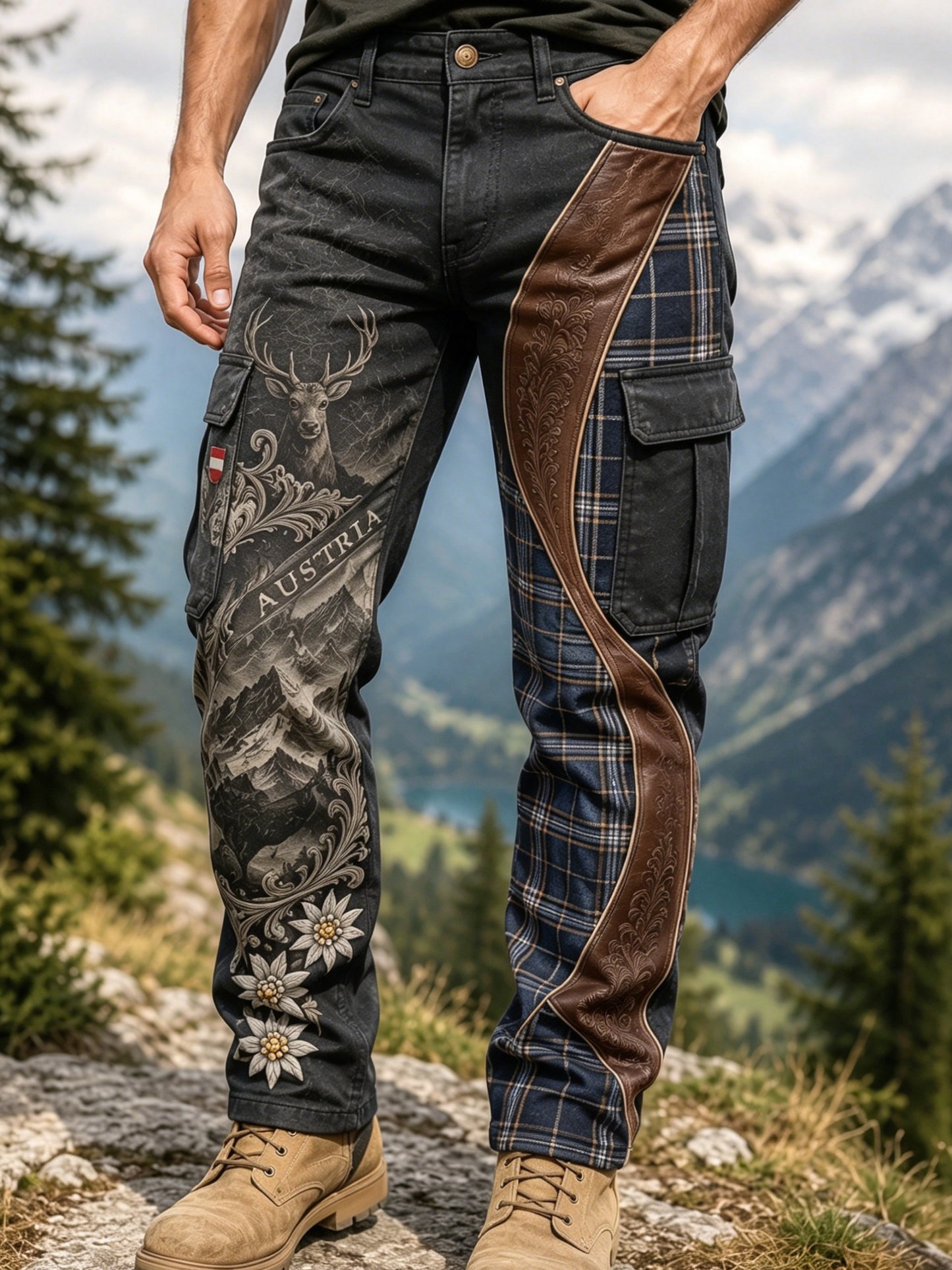 Herrenhose mit österreichischem Schneberg-Blumenmuster