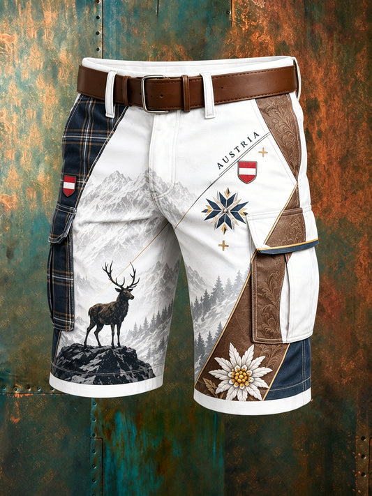 Österreich ische Schneeberg-Shorts für Herren mit Blumen druck