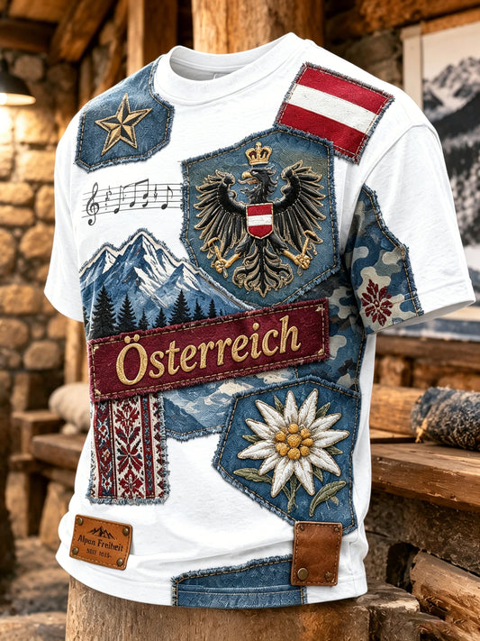 Männer österreich isches Natur landschafts element Kunstdruck T-Shirt