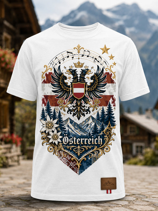 Herren-T-Shirt mit Kunstdruck eines österreichischen Naturlandschaftsmotivs