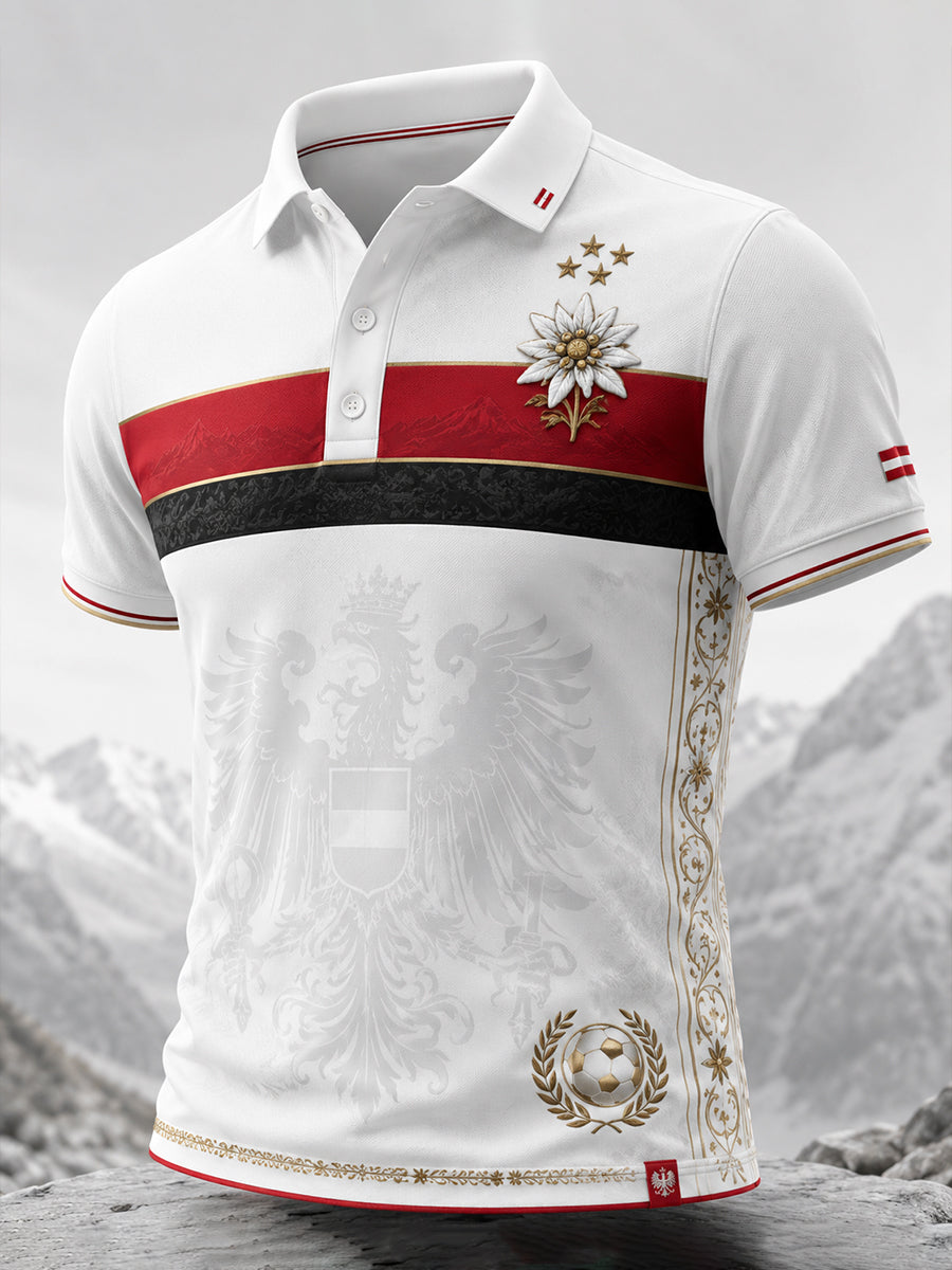 Herren Österreich isches Fußballspiel Jubelnde Kunstdruck Polos hirt