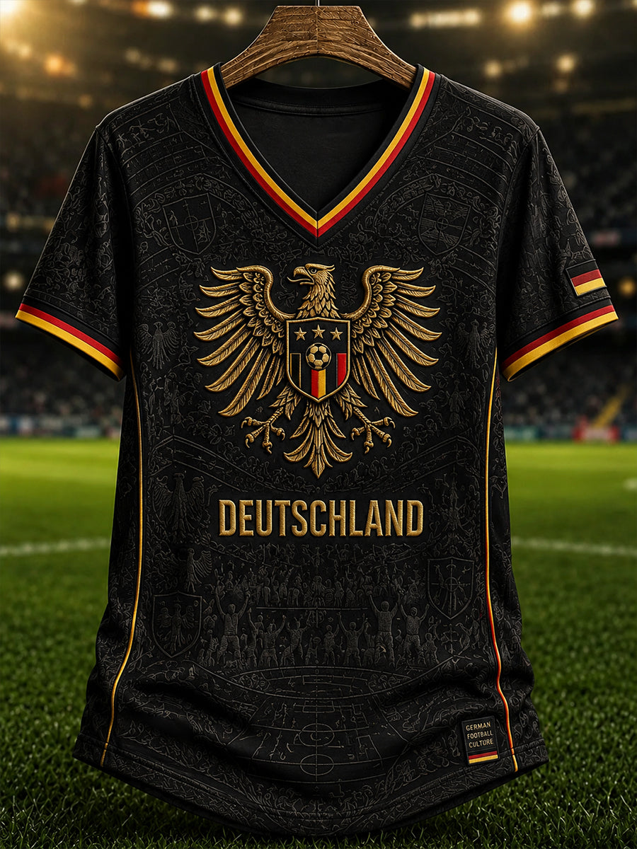Herren-Fußball-V-Neck-T-Shirt aus Deutschland
