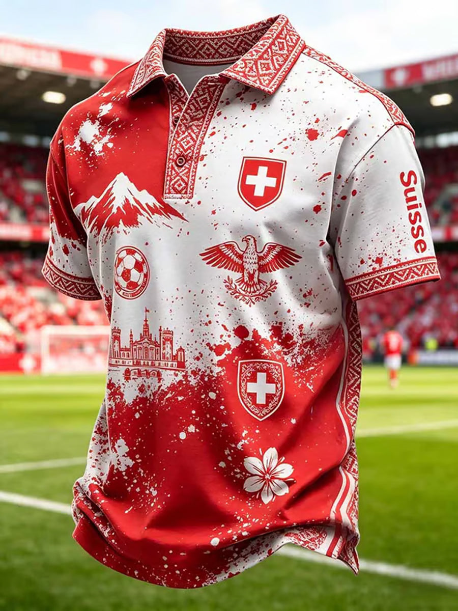 Herren-Fußballfan-Shortsleeve aus der Schweiz