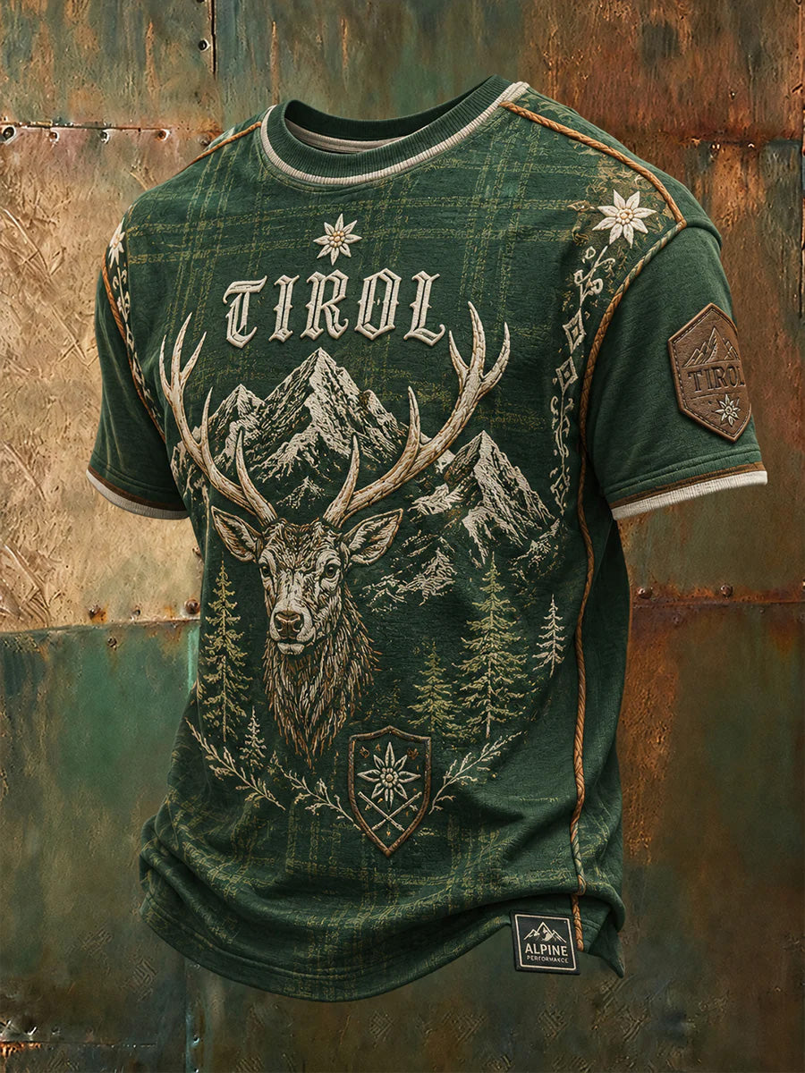 Herren-Casual-T-Shirt mit Österreich-Print