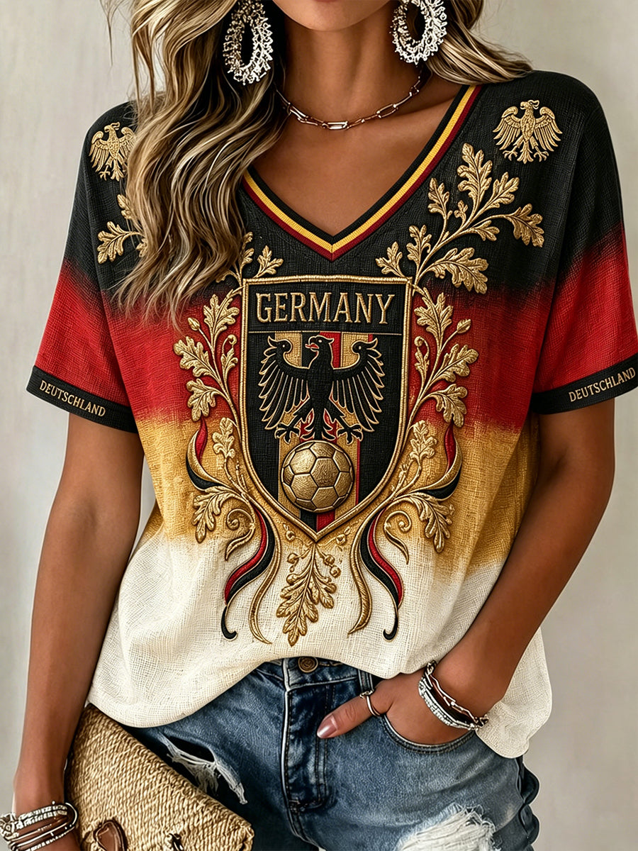 Damen-Fußball-V-Ausschnitt-T-Shirt in Deutschland