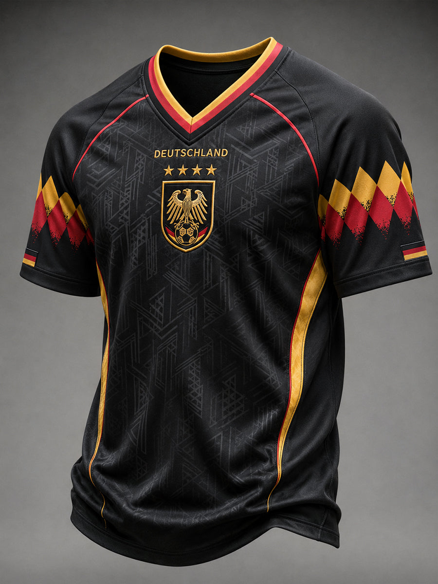 Herren-Fußball-V-Neck-T-Shirt aus Deutschland