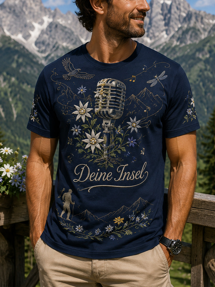 Herren-Danube-Island-Festival-Gedenkdruck-T-Shirt