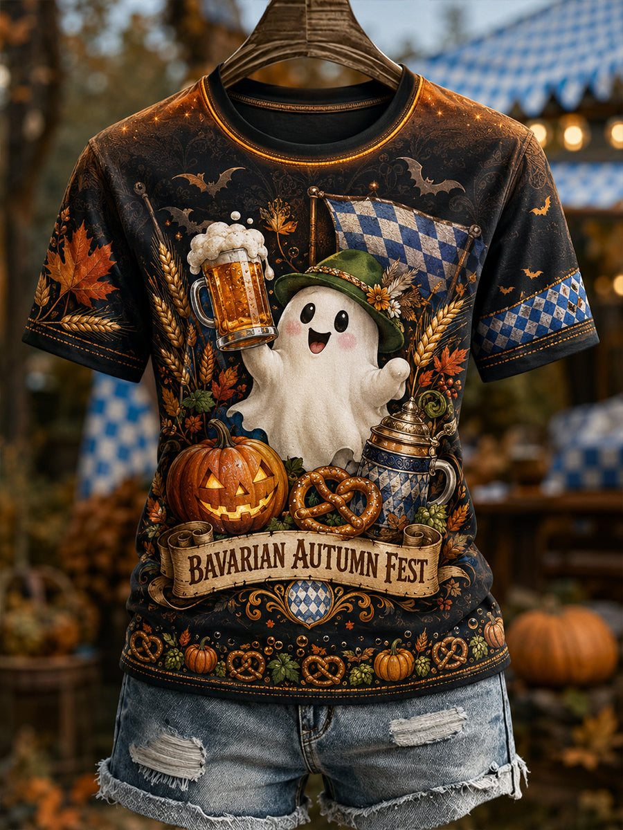 Oktoberfest-T-Shirt für Damen mit kurzen Ärmeln