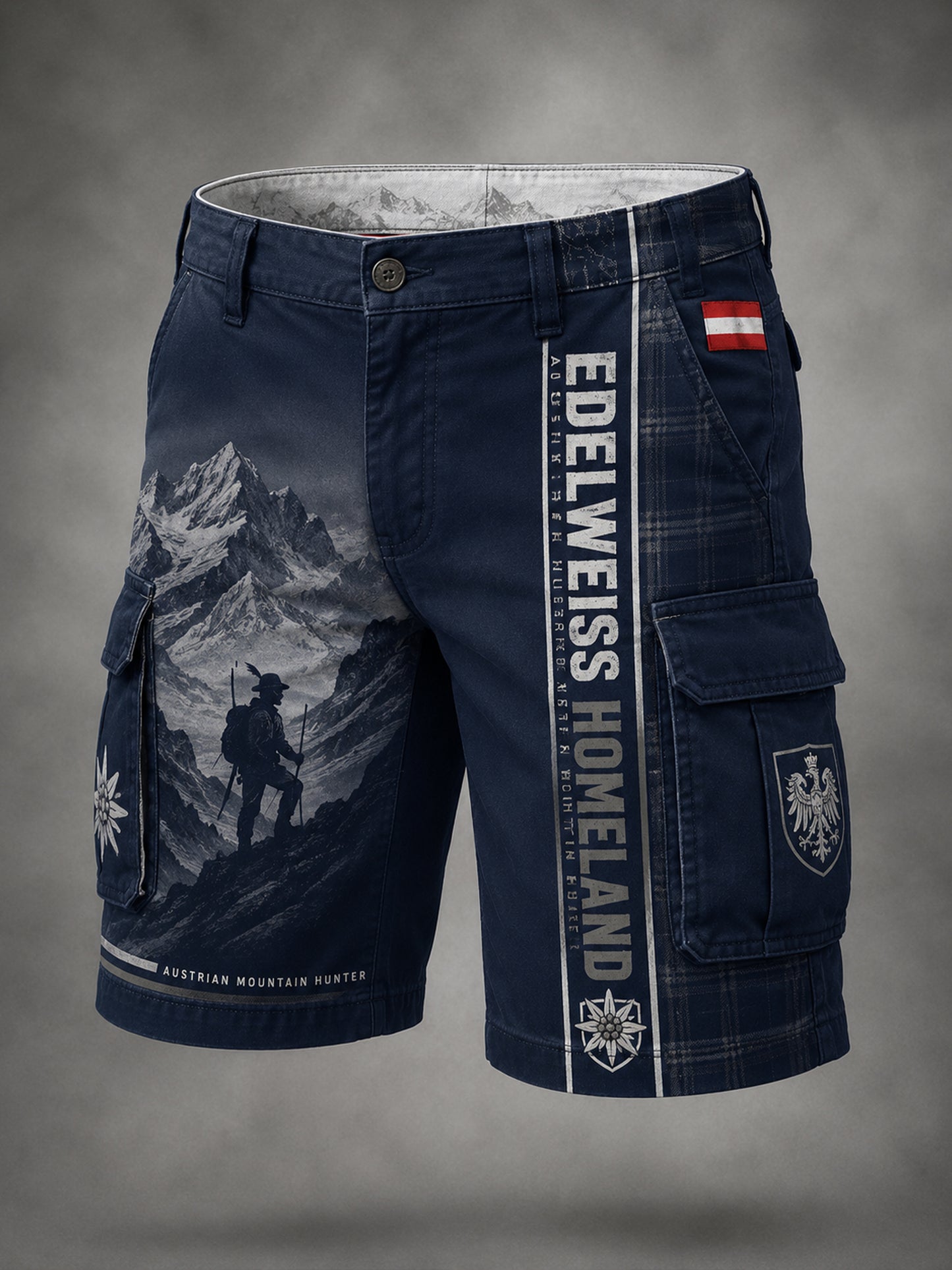 Herren-Shorts mit Kunstdruck im österreichischen Kulturstil