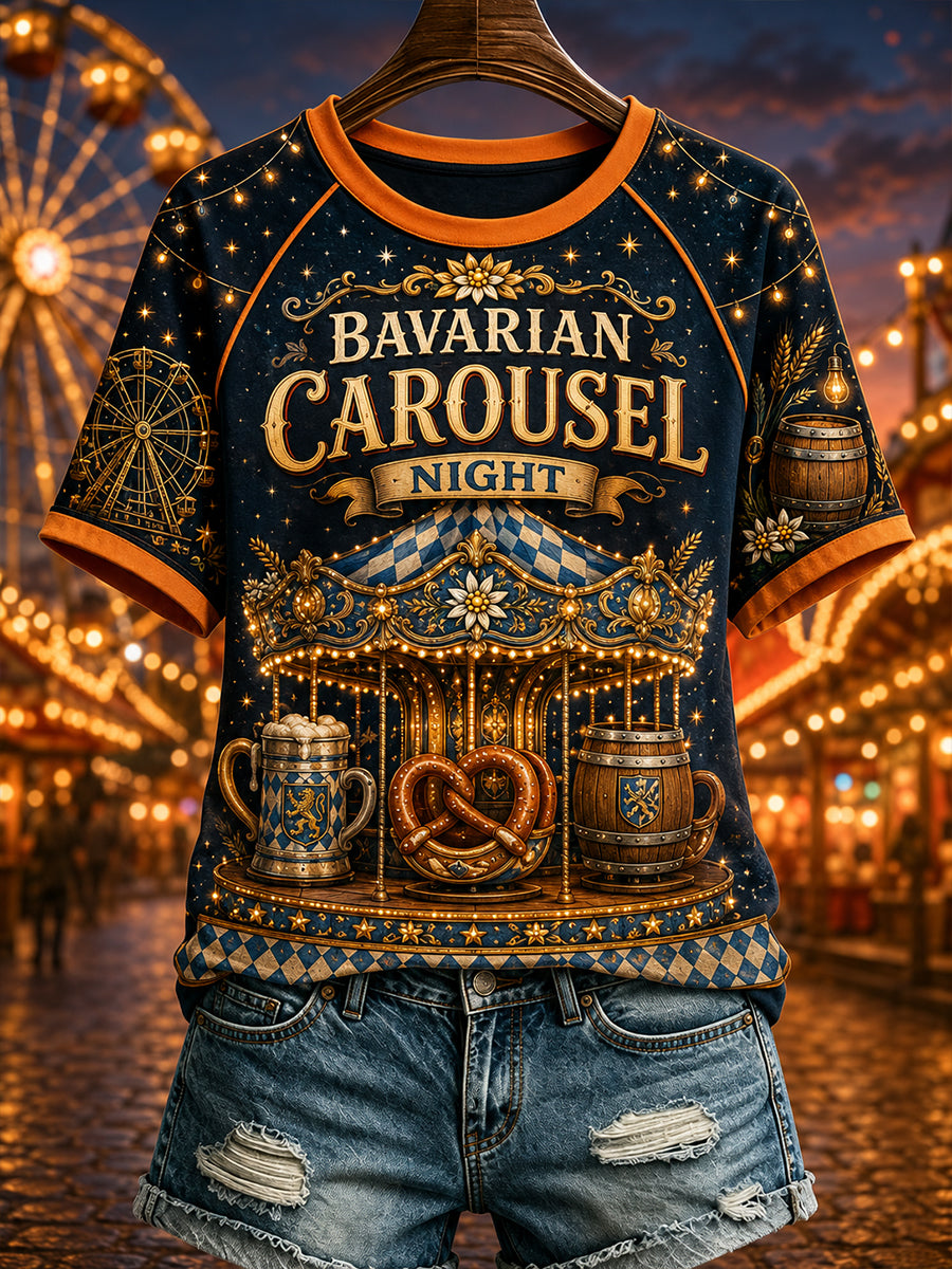 Frauen Deutsches Oktoberfest Rundhals Kurzarm T-Shirt
