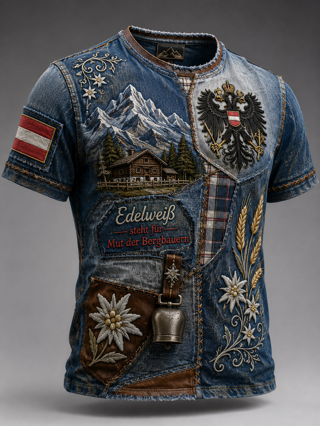 Herren-Kunstdruck im österreich ischen Country-Stil T-Shirt