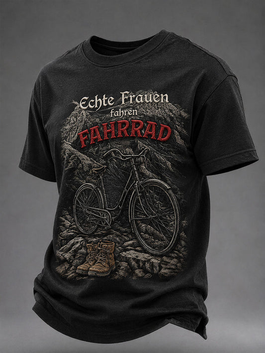 Herren Echte Frauen Fahren Fahrrad T-Shirt mit kurzen Ärmeln