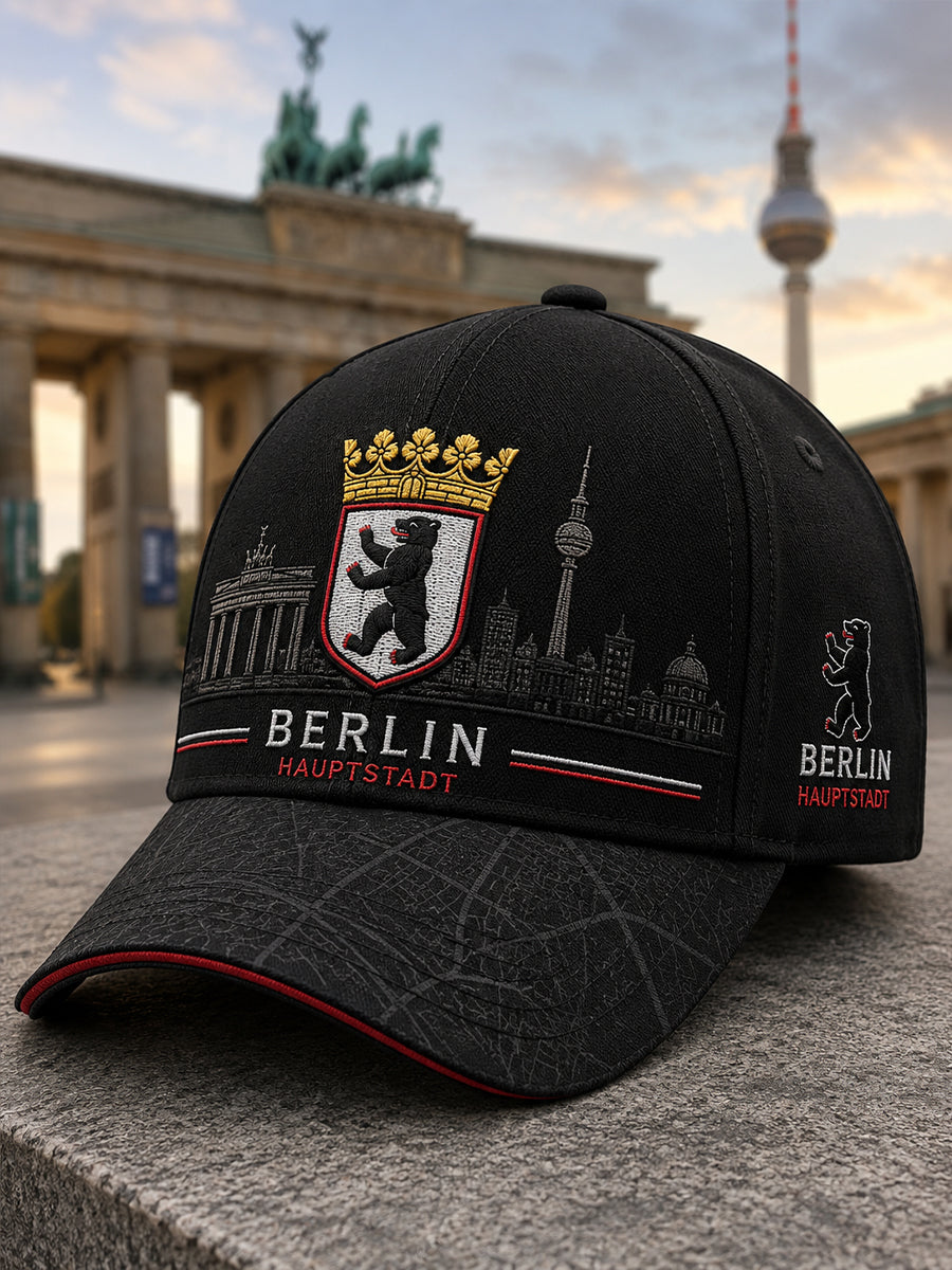 Mütze mit städtischem, denkmalstiftendem Grafikdruck
