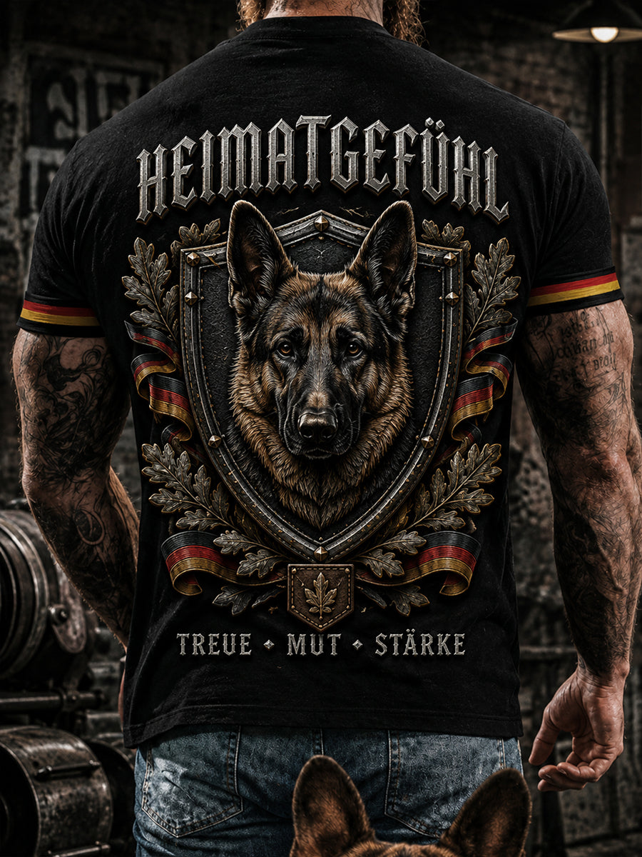 Retro-Deutsches kulturelles und künstlerisches Motiv lässiges T-Shirt