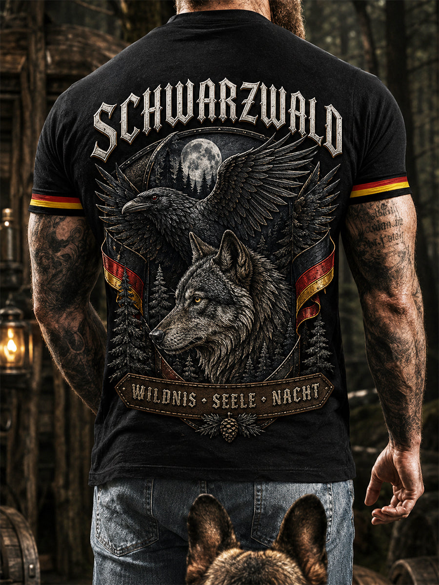 Retro-Deutsches kulturelles und künstlerisches Motiv lässiges T-Shirt
