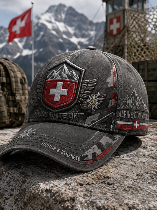 Herrenhut im Vintage-Stil mit militärinspiriertem Muster