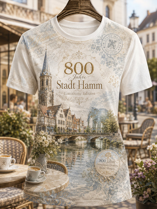 Damen-T-Shirt mit Städte-Design aus Deutschland, kurzärmelig