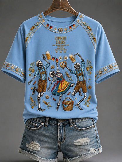 Frauen Oktoberfest Print Casual T-Shirt