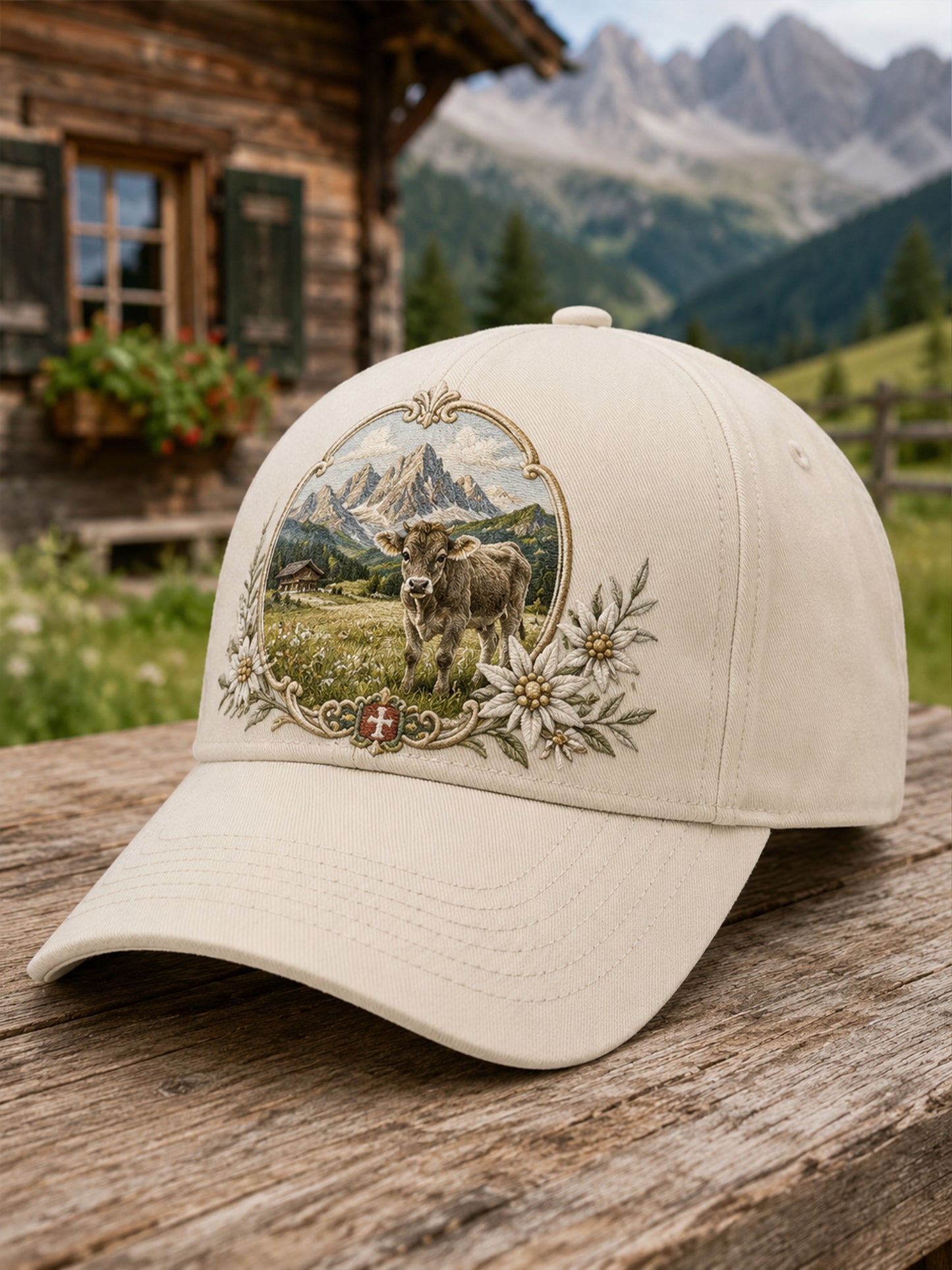 Unisex-Kunstdruck im österreichischen Landhausstil, lässiger Hut