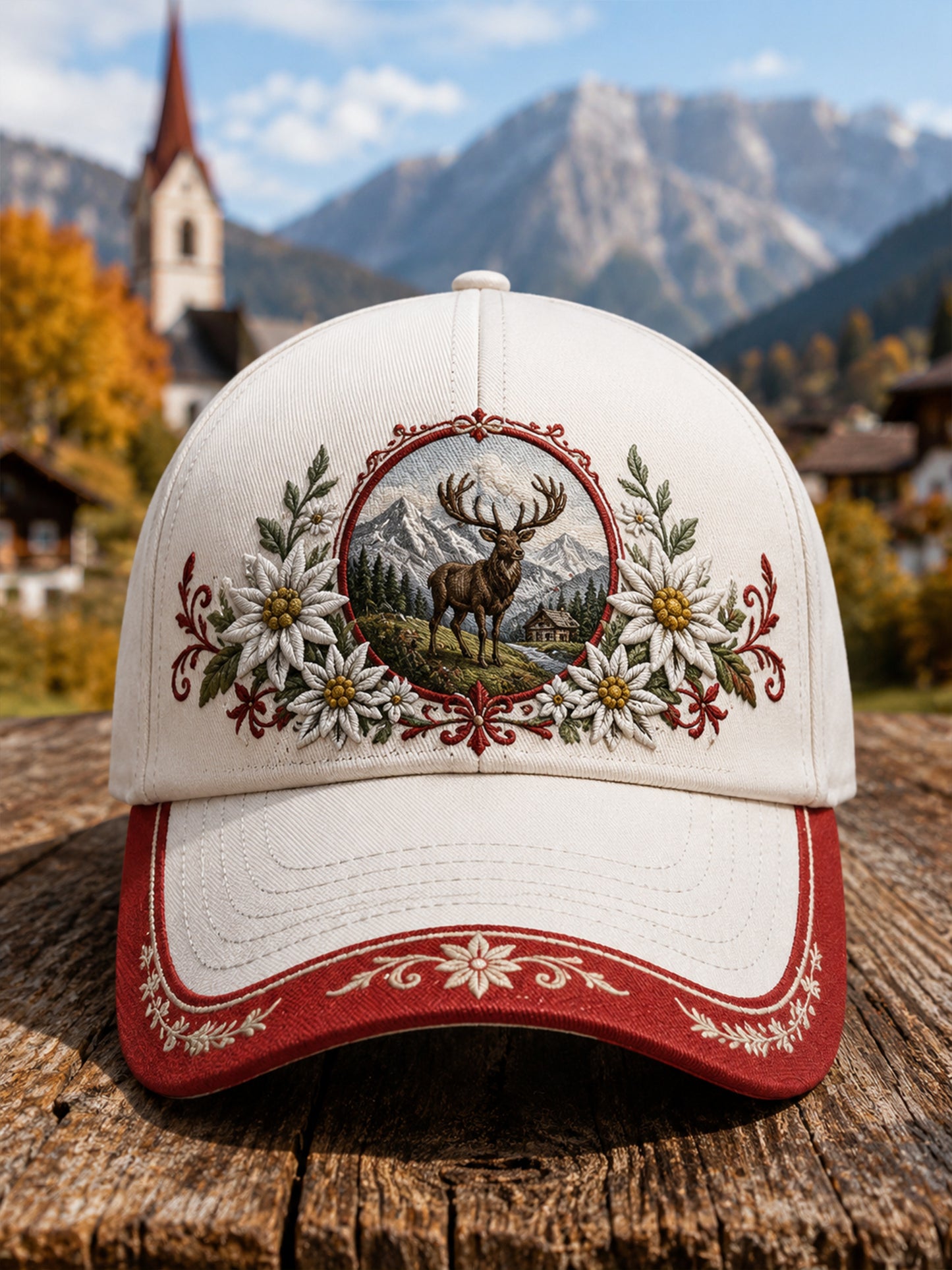 Unisex-Kunstdruck im österreichischen Landhausstil, lässiger Hut
