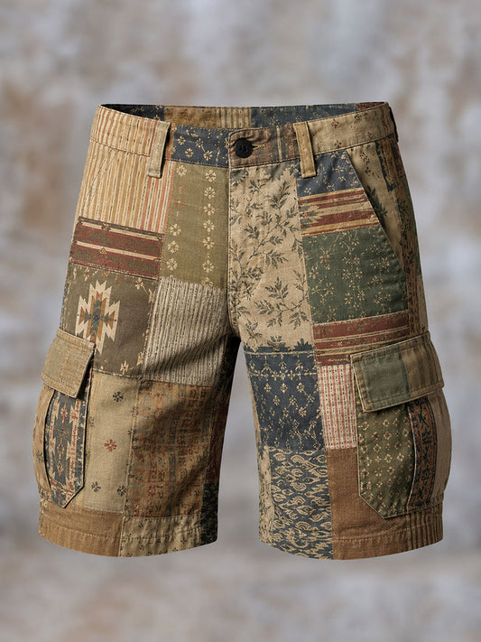 Herren-Shorts im Vintage-Look mit geometrischem Muster