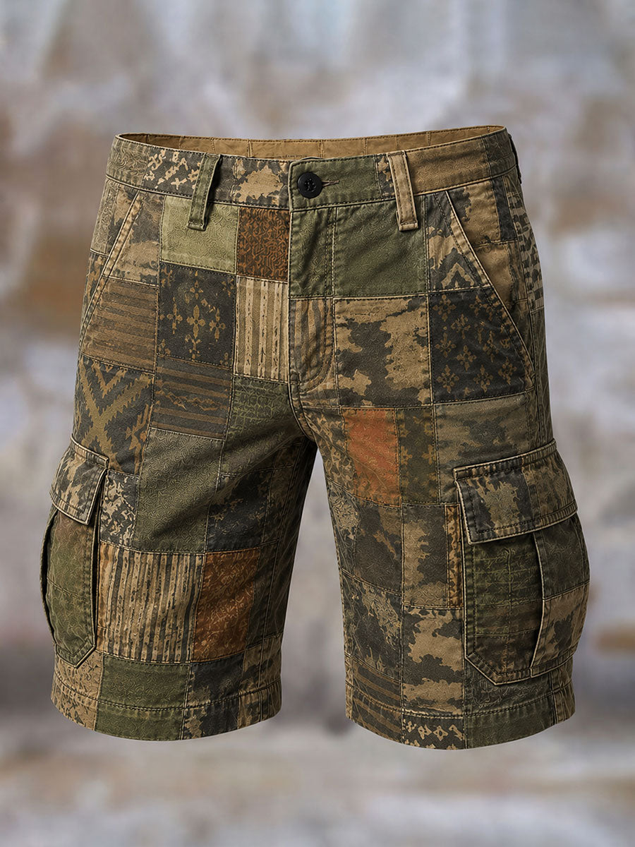 Herren-Shorts im Vintage-Look mit geometrischem Muster