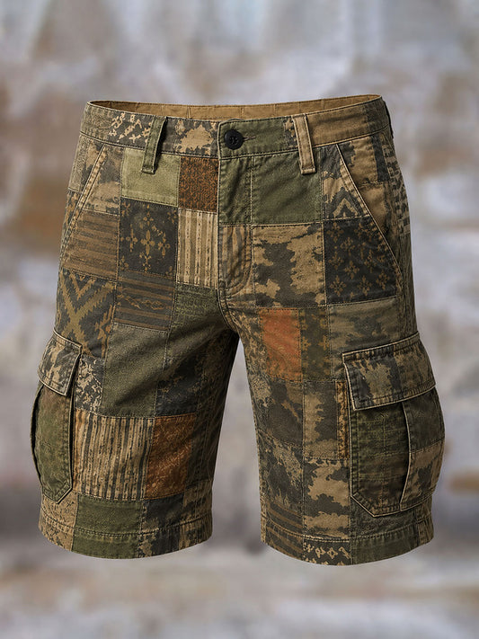 Herren-Shorts im Vintage-Look mit geometrischem Muster