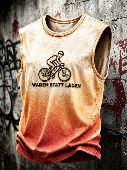 Herren Retro deutsche Fahrrad-Steigung druck Freizeit-Sommer weste