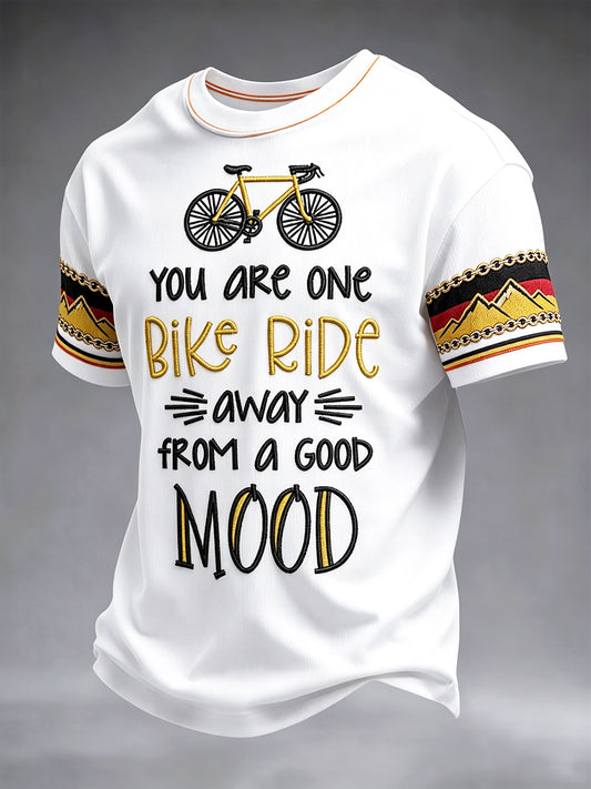 Herren-T-Shirt mit weißem deutschem Fahrrad druck