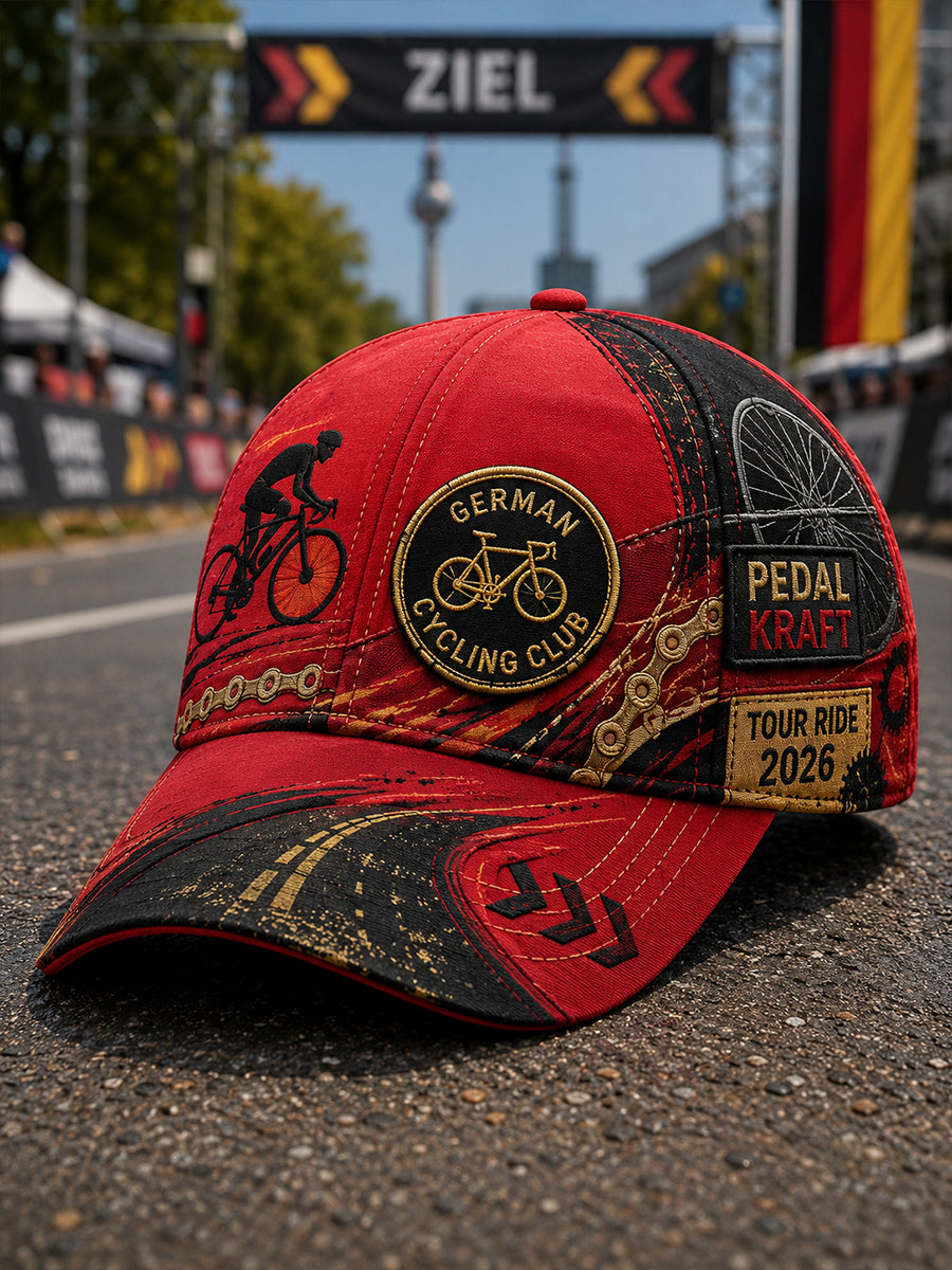 Herrenmütze mit Fahrradmotiv-Druck