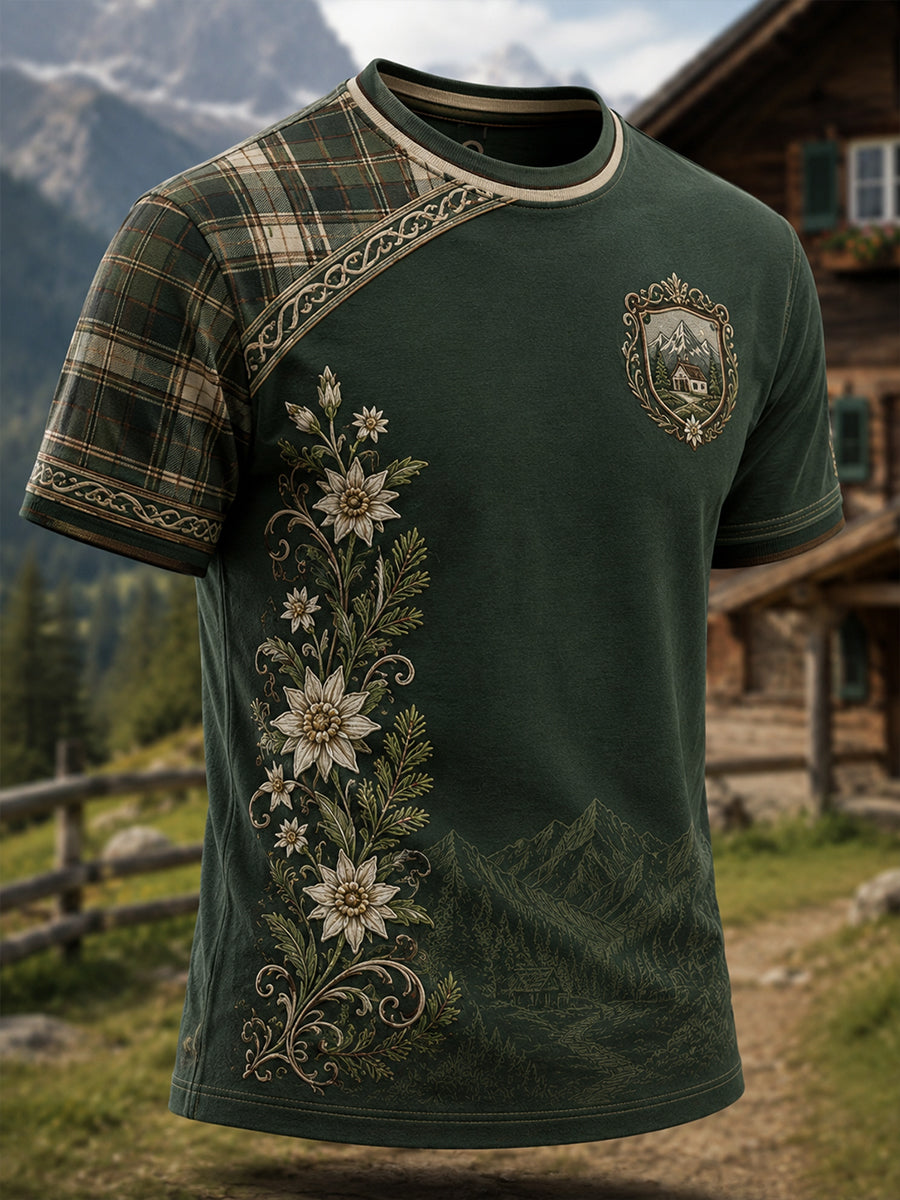 Herren-T-Shirt mit Kunstdruck im österreichischen Landhausstil