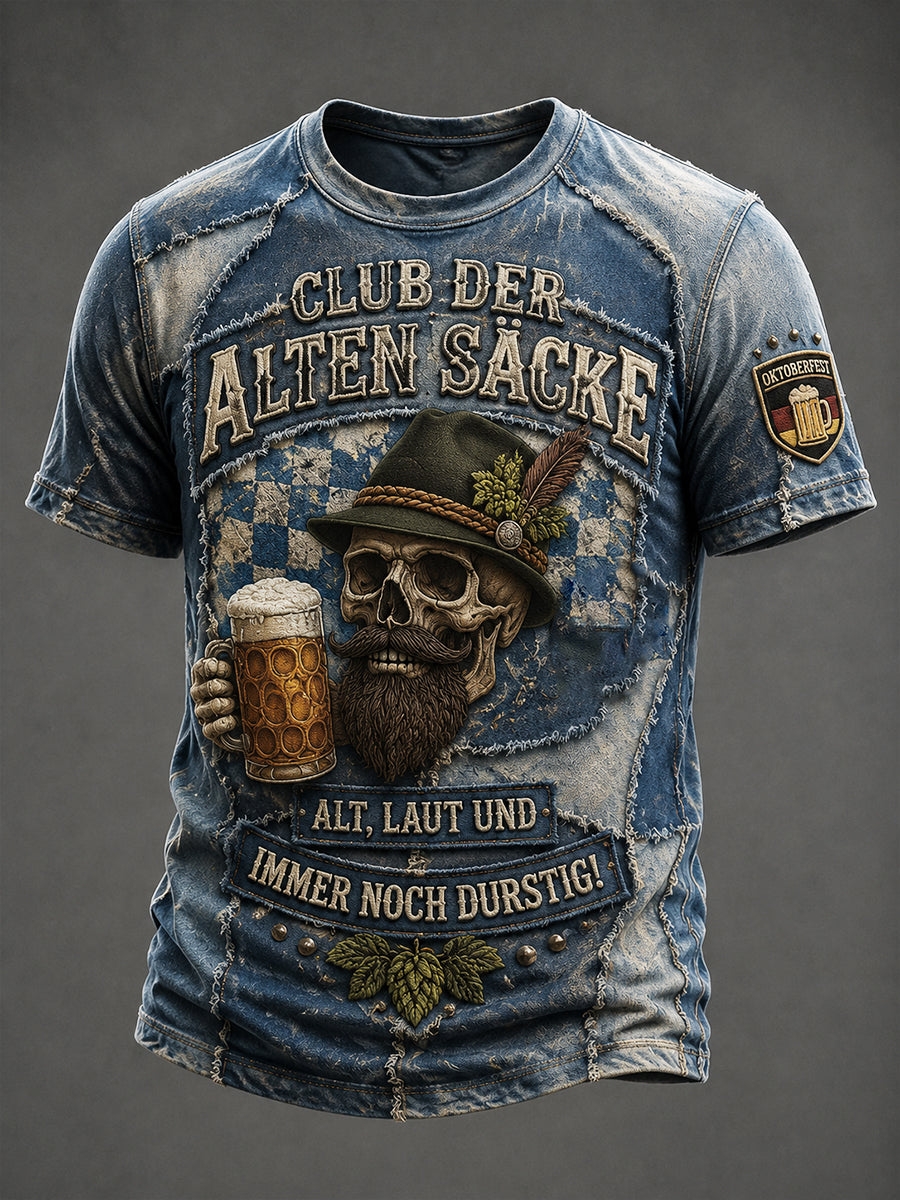 Lustiges Herren-T-Shirt im Oktoberfest-Style mit Biermotiv, lässig und bequem