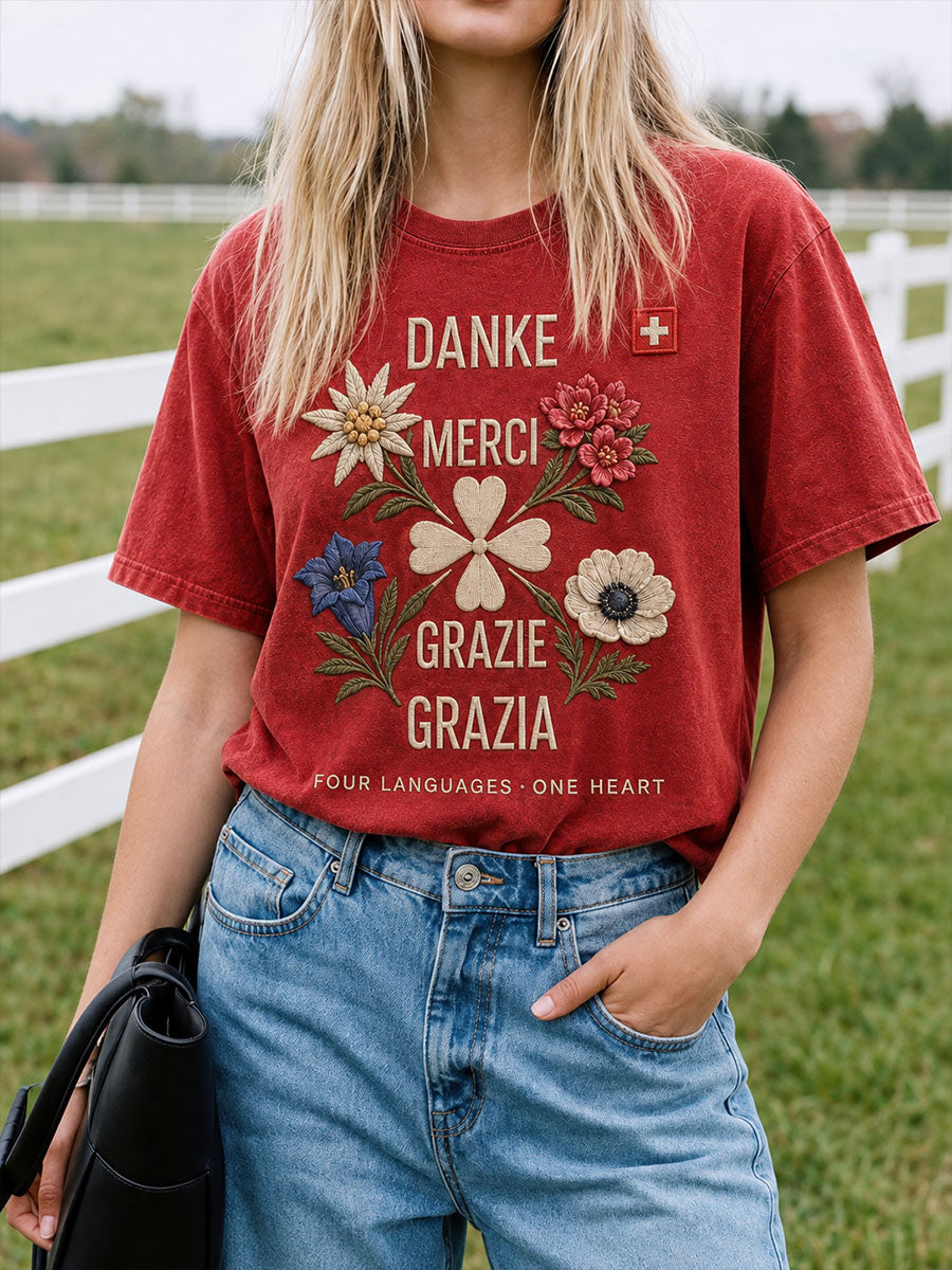 Damen-T-Shirt mit Schweizer Kunstdruck