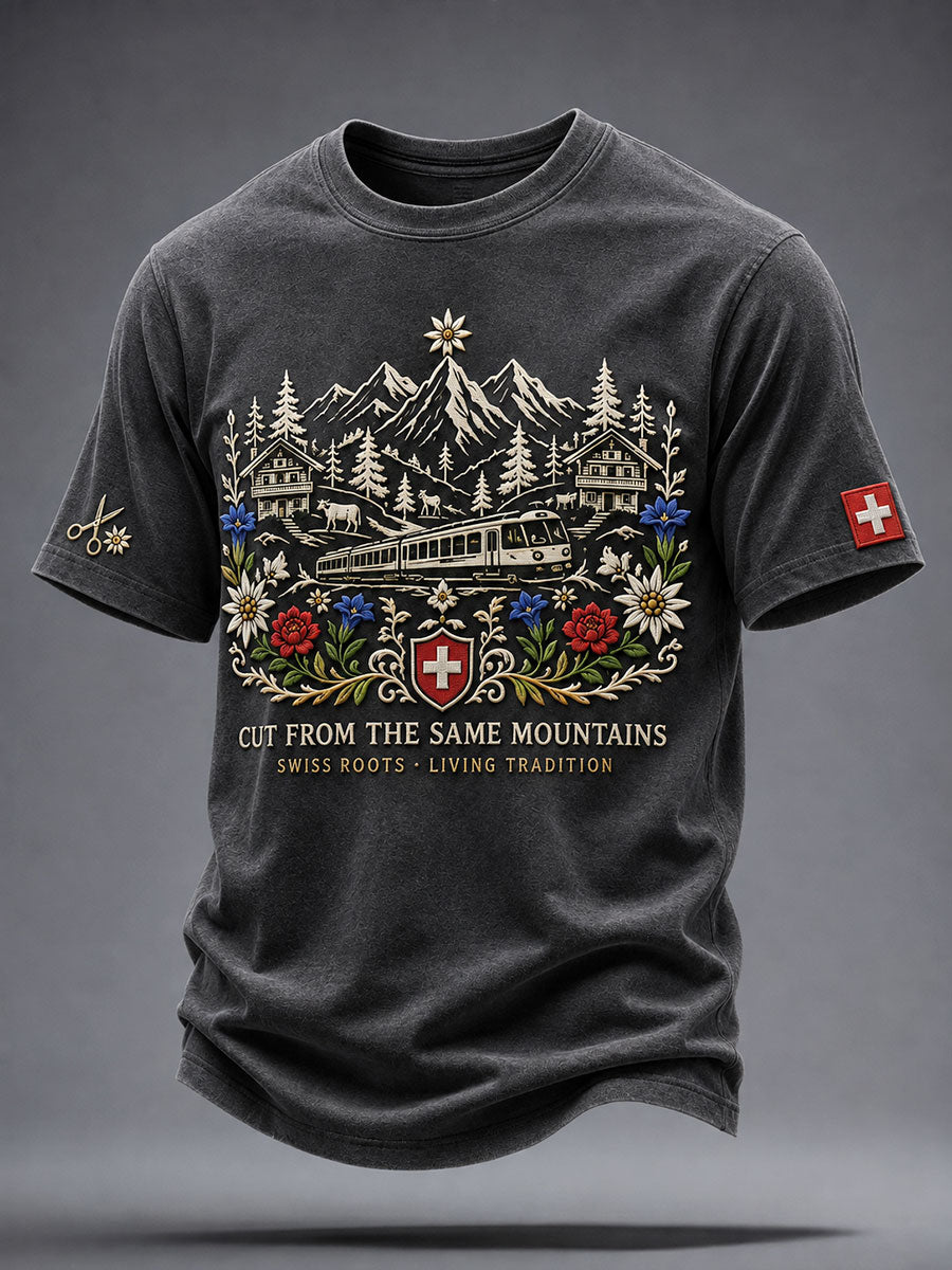 Herren T-Shirt mit Schweizer Kunst bedruckt
