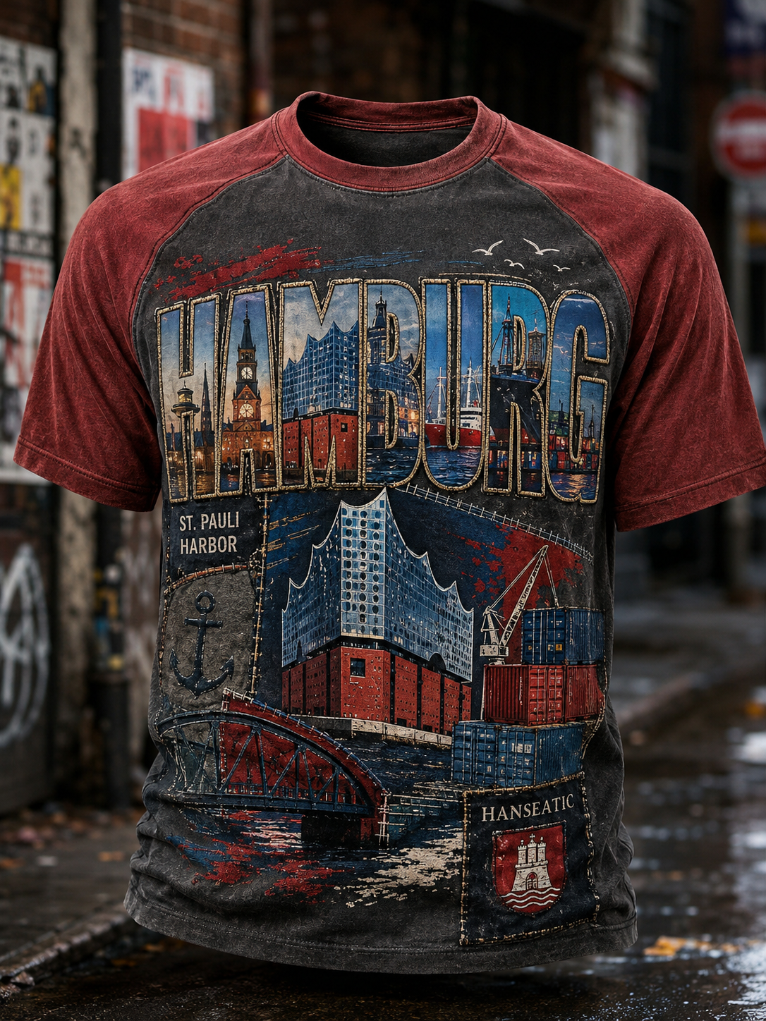 Männer Deutschland Hamburg Kurzarm T-Shirt