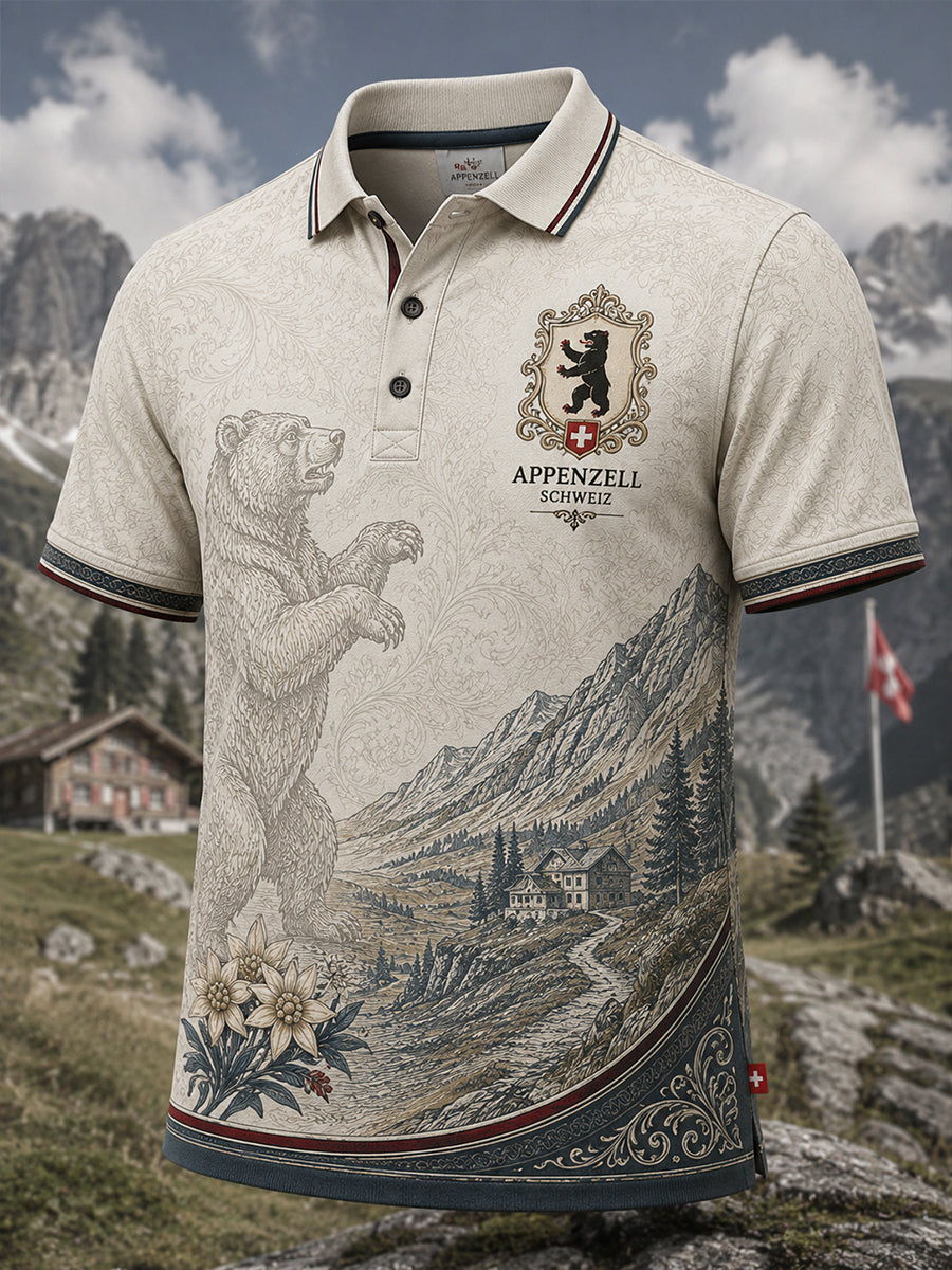 Men's Appenzell Kanton, Schweiz Kulturelles Gedenk kunst druck Polo