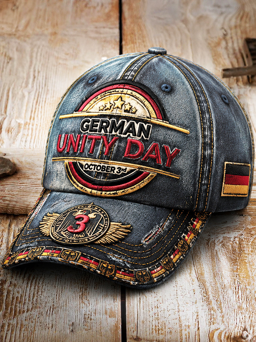 Deutscher Wiedervereinigung stag Denim-Print-Freizeit hut