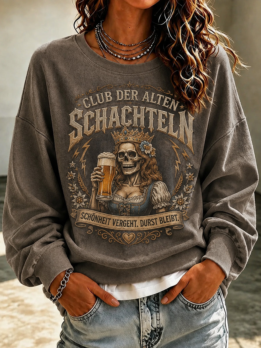 Frauen-Sweatshirt mit witzigem Oktoberfest-Print