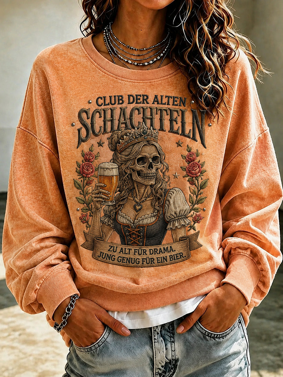 Frauen-Sweatshirt mit witzigem Oktoberfest-Print