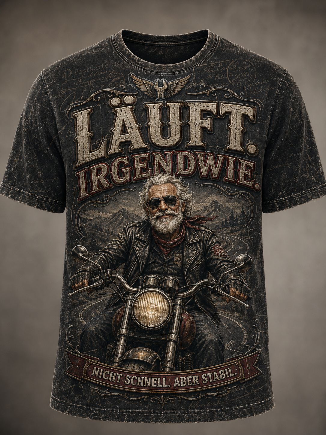 T-Shirt mit kurzen Ärmeln für Männer humorvoller Slogan