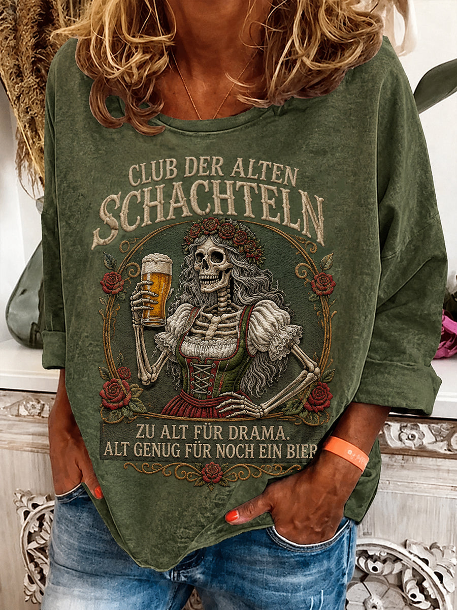 Frauen-Sweatshirt mit witzigem Oktoberfest-Print