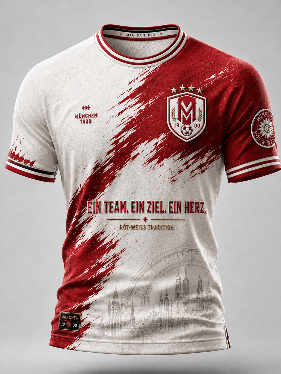 Herren-T-Shirt mit kurzen Ärmeln im Fußball-Design, Deutschland