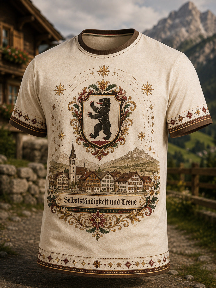 Herren-Appenzell, Schweiz Kulturelles Element Kunstdruck-T-Shirt