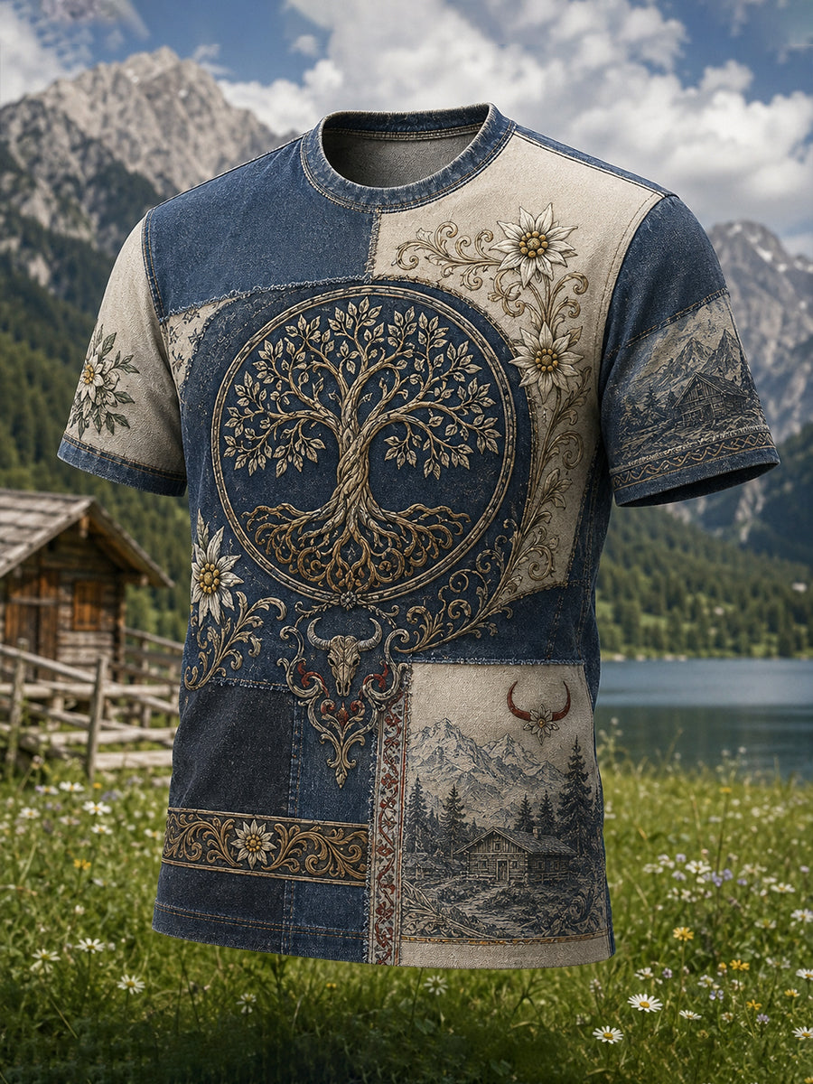 Herren-Landkultur-Artikel-Gedenkdruck lässiges T-Shirt