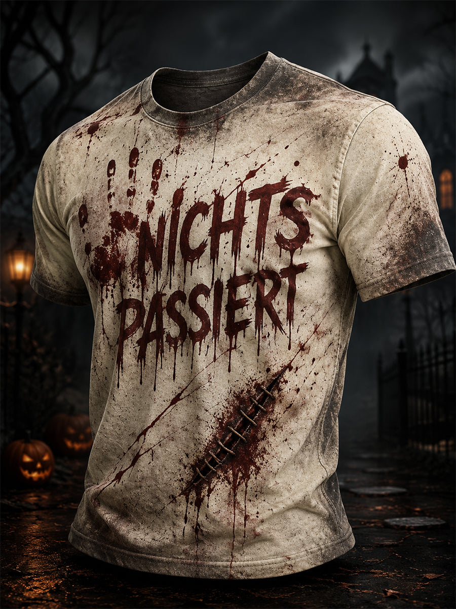 Halloween-Kunstdruck-T-Shirt für Männer