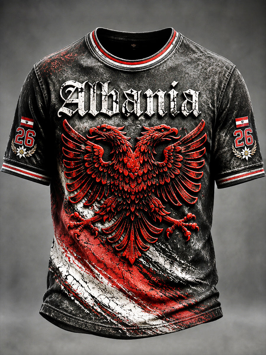 Herren Austrian Eagle Print Casual T-Shirt