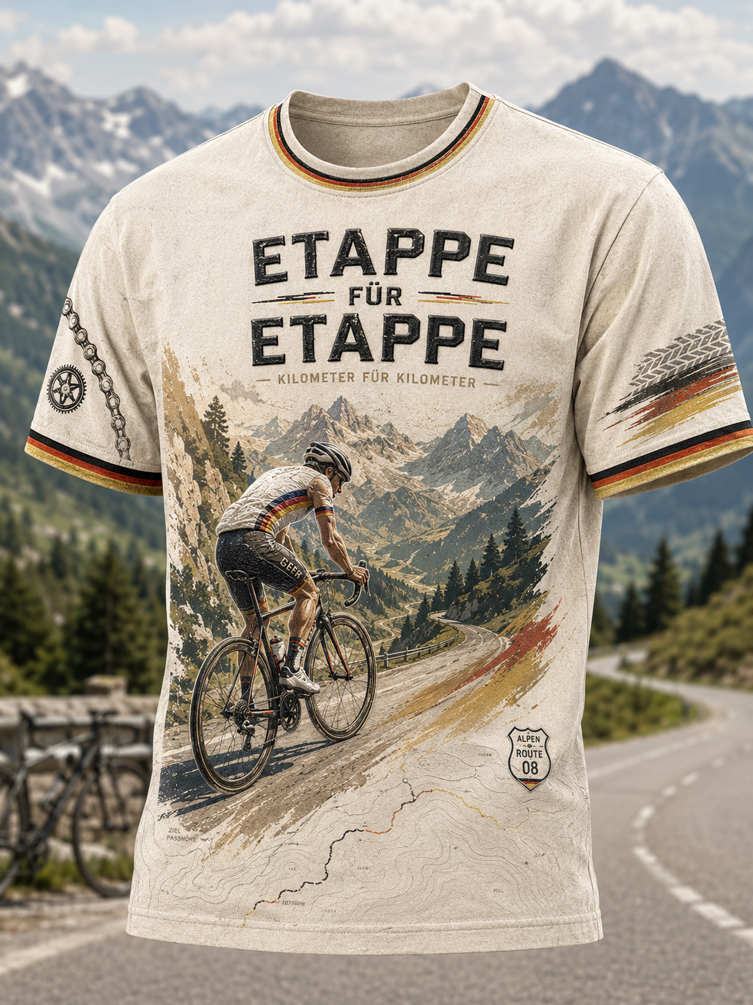 Männer Radfahren in Deutschland kurze Ärmel T-Shirt