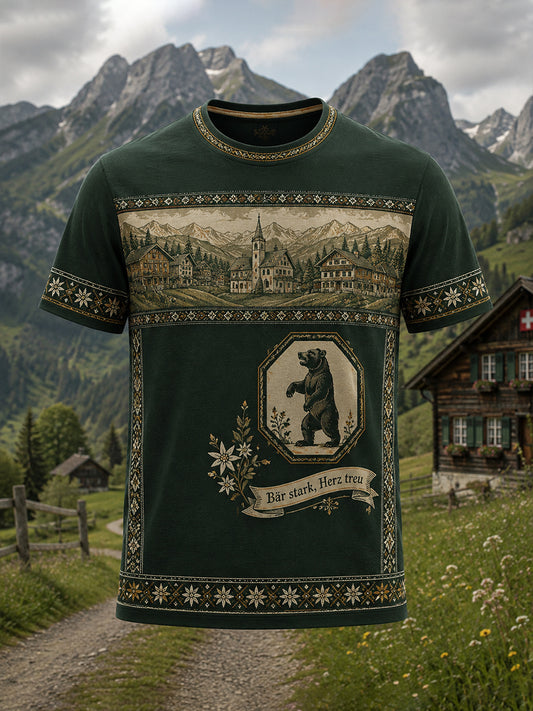 Herren-Appenzell, Schweiz Kulturelles Element Kunstdruck-T-Shirt