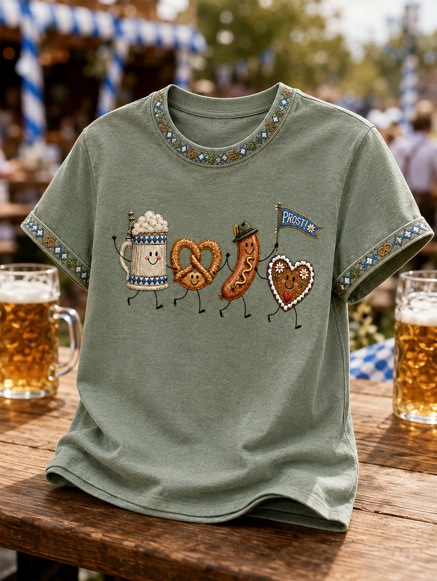 Herren-Oktoberfest Prost! Bedrucktes Freizeit-T-Shirt